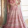 Dark Pink Embroidered Bridal Lehenga