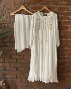 Ivory Lucknowi Kurta Set