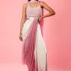Ivory & Pink Modal Satin Ombre Pre-Draped Dress With Dupatta -Lillys Clothing Shop 1 9036c542 8989 4470 bea5 cc8a43843035