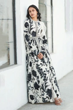 Ivory & Black Anarkali Set