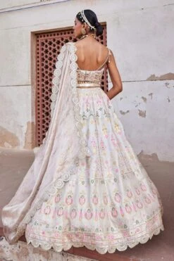 Ivory Woven Banarasi Chanderi Lehenga Set -Lillys Clothing Shop 2 0142129001682681847