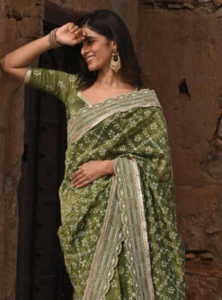 Mulmul Luxe Tissue Mehram Moss Green Saree -Lillys Clothing Shop 200 700x fccb8589 7630 4278 8bf2 ab46bc0f87a2