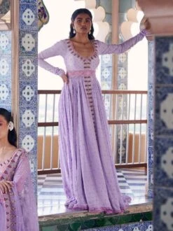 Lilac Embroidered Anarkali