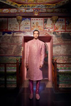 Mauve Mukaish Sherwani