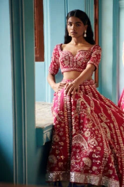Plum Bridal Embellished Lehenga