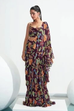 Purple Georgette Habiba Pre-stitched Ruffle Saree With Blouse -Lillys Clothing Shop 224 1800x1800 c34b38ce acb9 4500 a07f a324030151e1