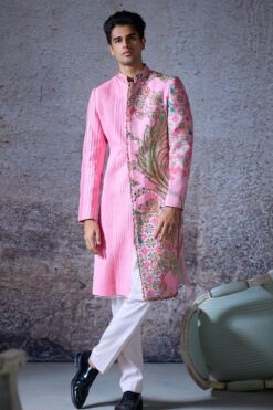 AZAAN - Embroidered Pintucks Sherwani Set