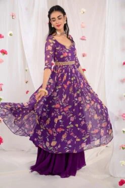 Purple Georgette Floral Print Anarkali Set -Lillys Clothing Shop 25 1000x1500 262ad662 9b75 45bb 81bf c394fe5d70b8