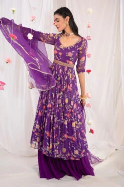 Purple Georgette Floral Print Anarkali Set -Lillys Clothing Shop 26 1000x1500 76732b2c 33c0 45d4 81ed b878c741d64e
