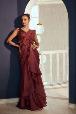 Boysenberry Drape Saree