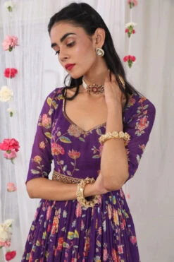 Purple Georgette Floral Print Anarkali Set -Lillys Clothing Shop 28 1000x1500 a9072cc1 0f5e 45a7 960b f4d15fd3bf80