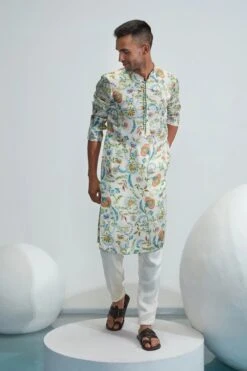 Omar Ivory Printed Kurta