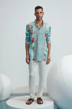 Saad Blue Embroidered Kurta