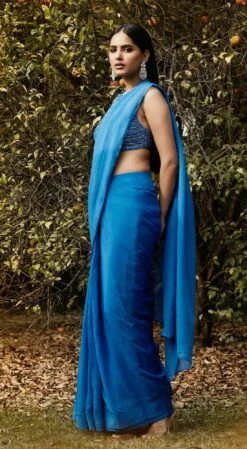 Royal Blue Pre Draped Saree -Lillys Clothing Shop 2 1100x d36733d1 c6cc 4857 a40b 2be027fc99e9