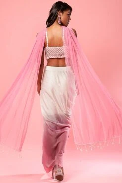 Ivory & Pink Modal Satin Ombre Pre-Draped Dress With Dupatta 8 Ivory & Pink Modal Satin Ombre Pre-Draped Dress With Dupatta -Lillys Clothing Shop 2 492c849d c50d 439f bc18 c6e8e9a2f0c6