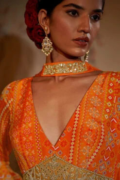 Tangerine Patola Anarkali -Lillys Clothing Shop 2 700x 08577b95 7794 47fe a054 58124df7587e
