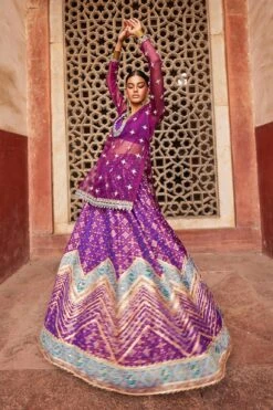 Purple Woven Patola Pattern Lehenga Kurta Set -Lillys Clothing Shop 3 0810279001682681823
