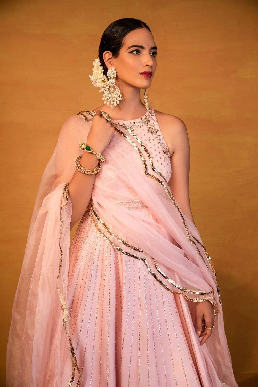 Baby Pink Anarkali Set 2 Baby Pink Anarkali Set - Image 2