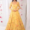 Mustard Corset Anarkali