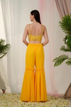 Isadora Yellow Georgette Corset And Sharara Pant Set -Lillys Clothing Shop 3 1024x1024 2x 190e3275 4992 4d60 9b5c b65cb506b77b