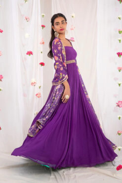 Draped Purple Anarkali