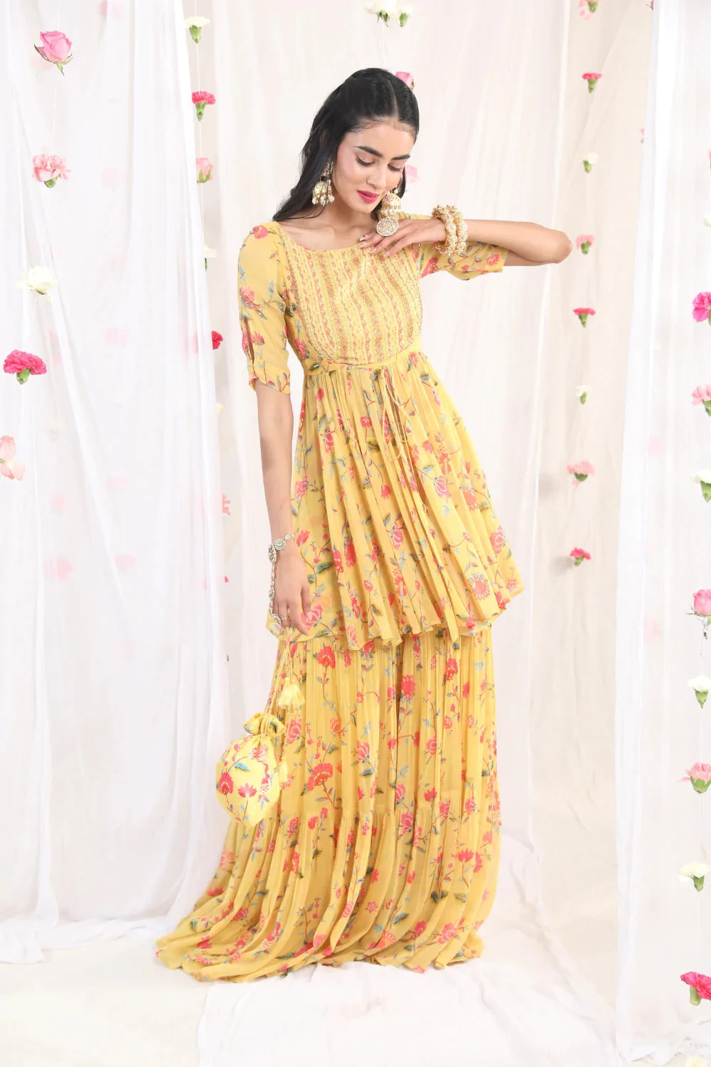 Musturd Sharara Set 4 Musturd Sharara Set - Image 4