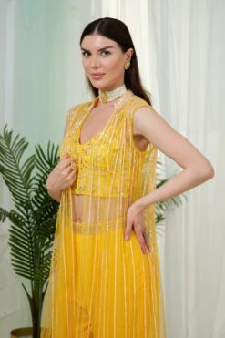 Isadora Yellow Georgette Corset And Sharara Pant Set -Lillys Clothing Shop 4 1024x1024 2x cbfdf424 0507 4f1a 99ad 1acbb30f4412
