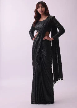 Black Sequins Saree And Blouse With Crystal Detailing -Lillys Clothing Shop 4 433edd44 31cf 47e3 9288 91f6ac9d6131