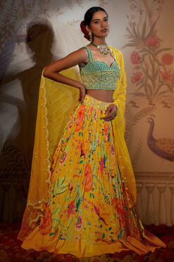 Teal Blouse Lehenga