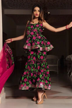 Gulmohar Cotton Hand Block Sharara Set