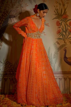 Tangerine Patola Anarkali -Lillys Clothing Shop 4 700x c4f0c68a f993 40dc a315 0decdc5c57c5
