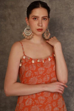 Tangerine Printed Sharara Set -Lillys Clothing Shop 5 37