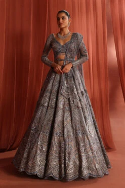 Blooming Geometry Lehenga