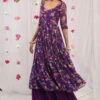 Purple Anarkali Set