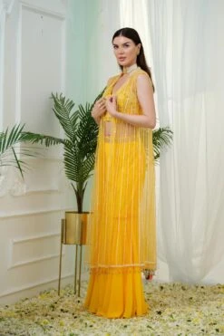 Isadora Yellow Georgette Corset And Sharara Pant Set -Lillys Clothing Shop 5 1024x1024 2x 2a4444b9 92e9 471f bd2e b8ccb6375c80