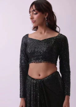 Black Sequins Saree And Blouse With Crystal Detailing -Lillys Clothing Shop 5 ec508e28 f8f5 4e9d b59e b1525590f9f5