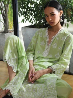 Mulmul Cotton Ripon Green Kurta With Ripon Green Pant -Lillys Clothing Shop 68 700x a34b0baf 1add 4997 99c6 b6818027d5df