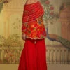 Scarlet Phulvaari Off Shoulder Gharara