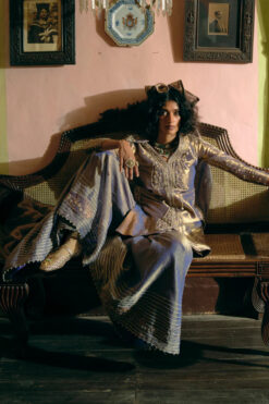 Purple Silk Zari Tissue Kurta And Sharara With Dupatta Set 7 Purple Silk Zari Tissue Kurta And Sharara With Dupatta Set -Lillys Clothing Shop 75 1