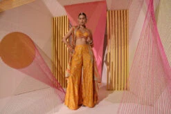 Rashida Panel Pant Bustier And Cape -Lillys Clothing Shop 9006 Orange 4