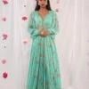 Sea Green Jacket Anarkali Set
