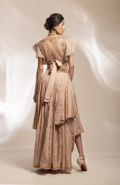 Fully Pleated Champaign Matka Silk Skirt -Lillys Clothing Shop A078B4FC 96C0 4D30 BD69 502CA5F491A2