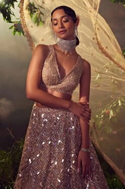 Gold Tulle Lehenga -Lillys Clothing Shop AA09 08 2310065