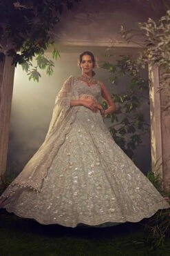 Jade Green Organza Lehenga -Lillys Clothing Shop AA09 08 2310536