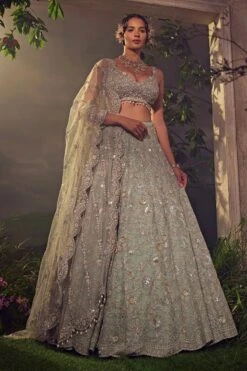 Jade Green Organza Lehenga -Lillys Clothing Shop AA09 08 2310560