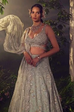 Jade Green Organza Lehenga -Lillys Clothing Shop AA09 08 2310581