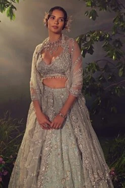 Jade Green Organza Lehenga -Lillys Clothing Shop AA09 08 2310588