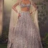 Metallic Grey Tulle Lehenga -Lillys Clothing Shop AA09 08 2310826