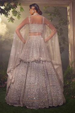 Metallic Grey Tulle Lehenga -Lillys Clothing Shop AA09 08 2310856