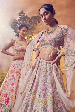 Rosewater Pink Organza Lehenga -Lillys Clothing Shop AA09 08 239431